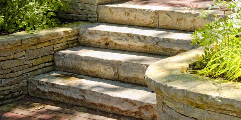Flagstone steps from Atlanta Landscape Materials.